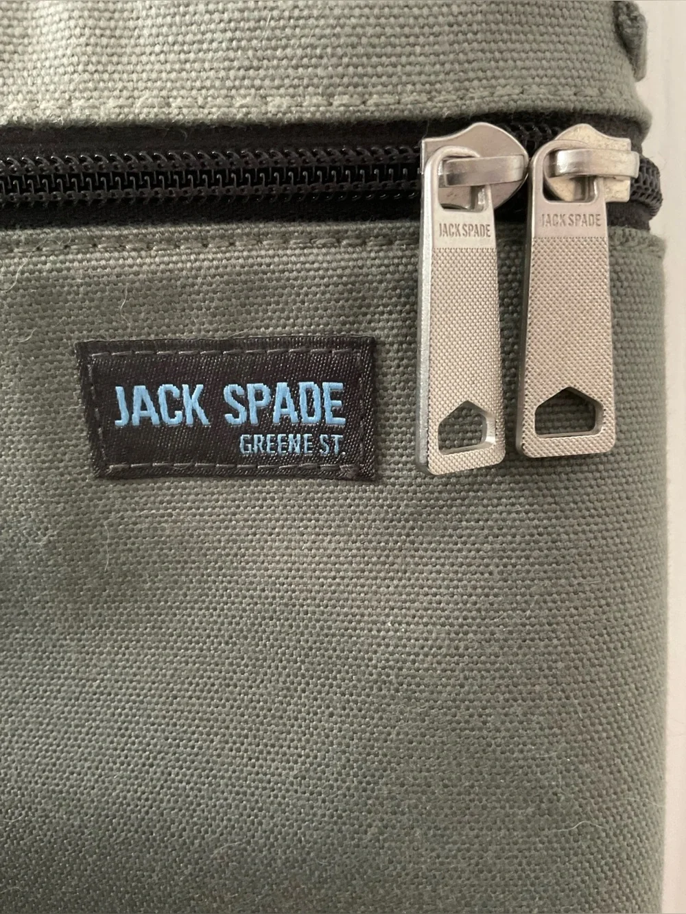 Jack Spade Greene St Olive Green Laptop Messenger Bag Canvas